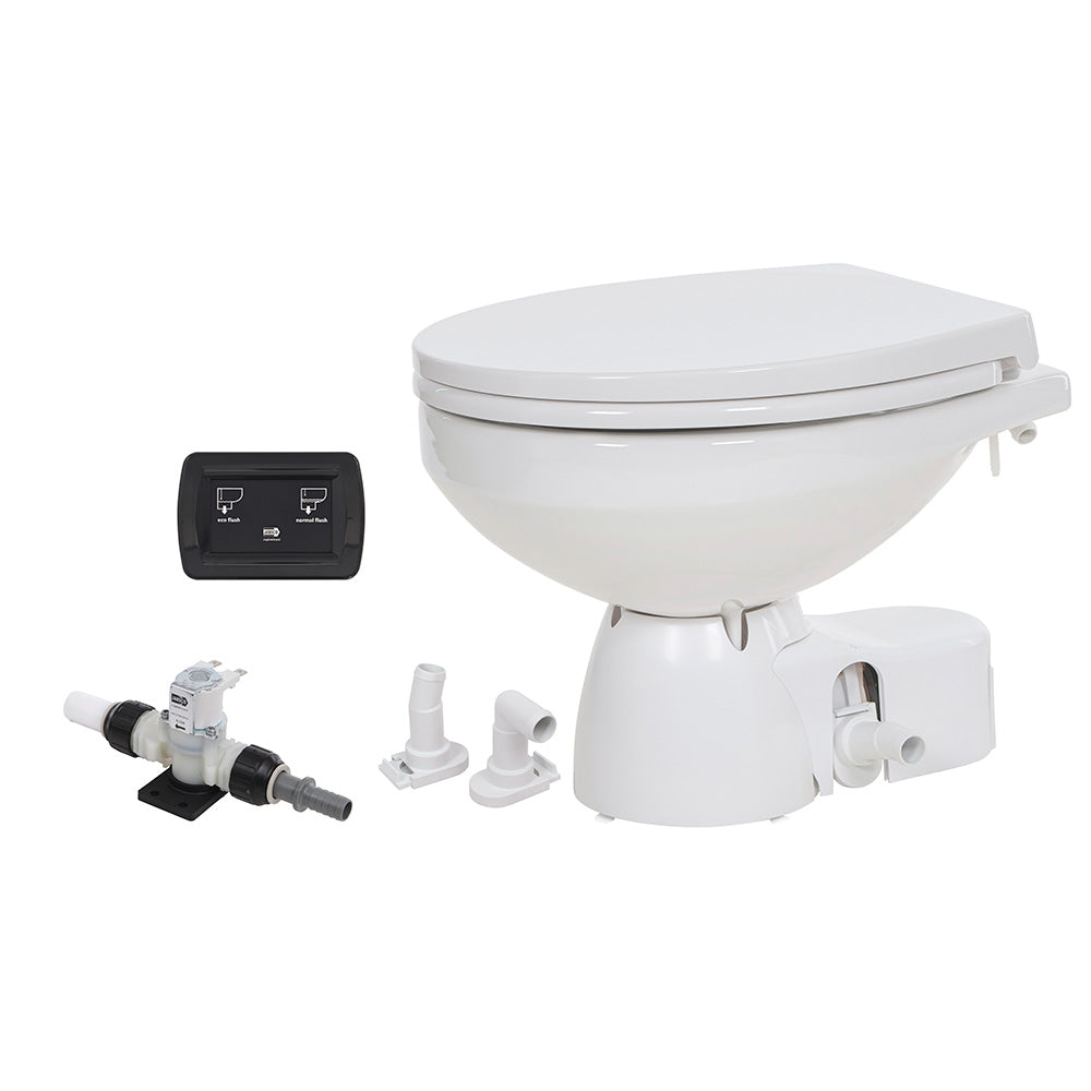 Jabsco Quiet Flush E2 Fresh Water Toilet Regular Bowl - &ndash; Soft Close Lid