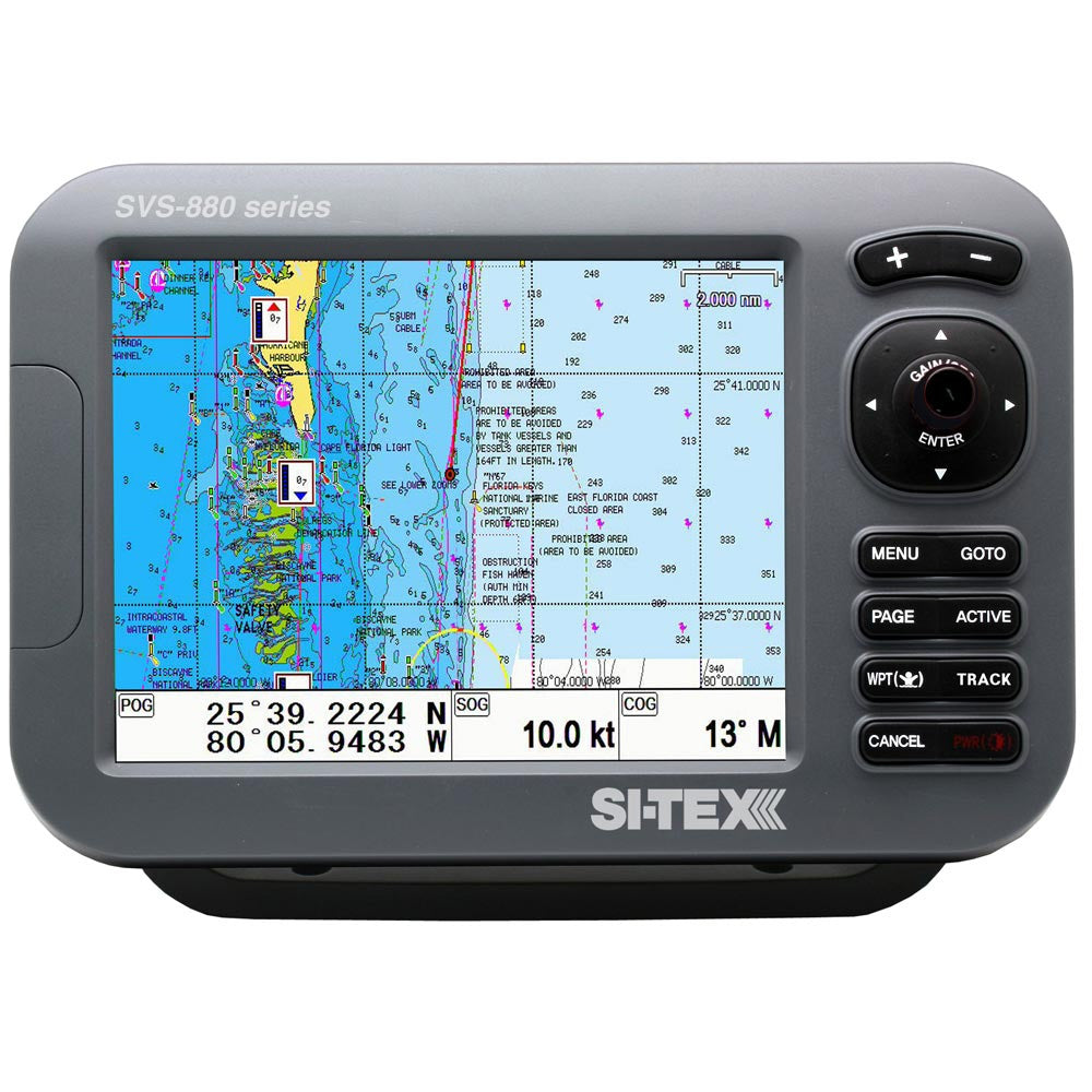 SI-TEX Standalone 8&rdquo; Chart Plotter System w/Color LCD, Internal GPS Antenna &amp; C-MAP 4D Card