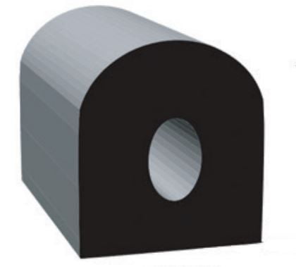 .5 X .5 'D' Epdm  Blk 50'