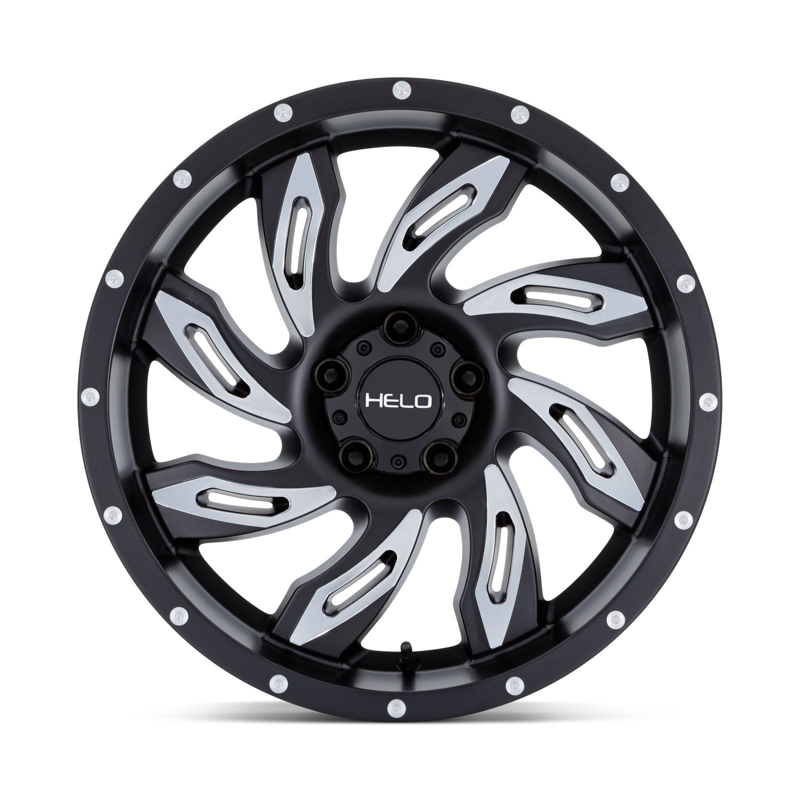 Helo HE1821 14X6 5X4.5 -6 G-Blk-Mch (No Cap)