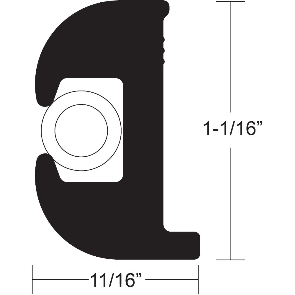 Taco Flex Vinyl Rub Rail Kit - W/ Insert 1/16" X 11/16"