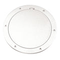 Beckson 6" Smooth Center Pry-Out Deck Plate - White