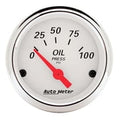 AUTO METER 1327 2IN OIL PRESS, 0-100 PSI, ELEC, ARCTIC WHITE