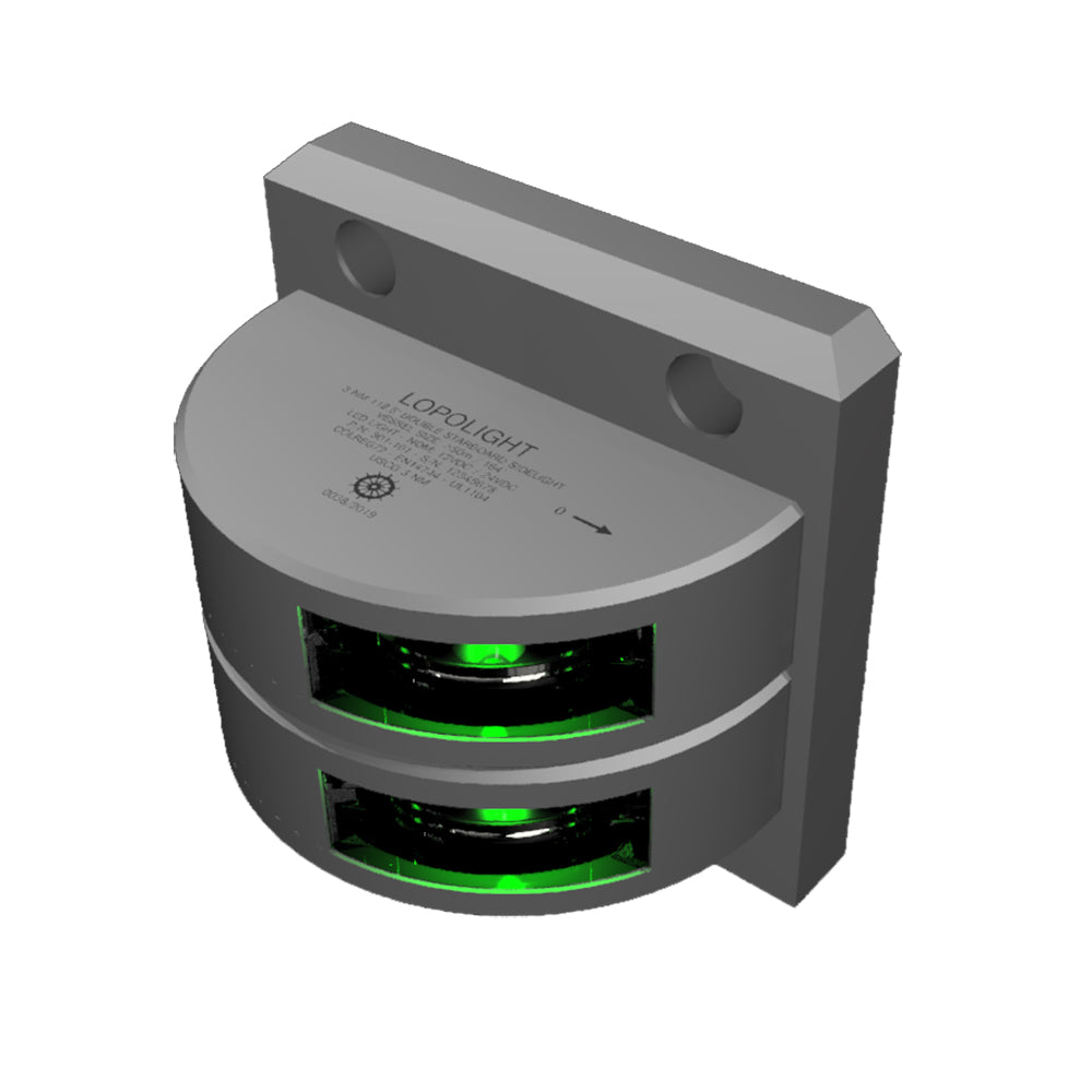 Lopolight Series301-101 - Double Stacked Starboard Sidelight - 3nm - Vertical Mount Housing