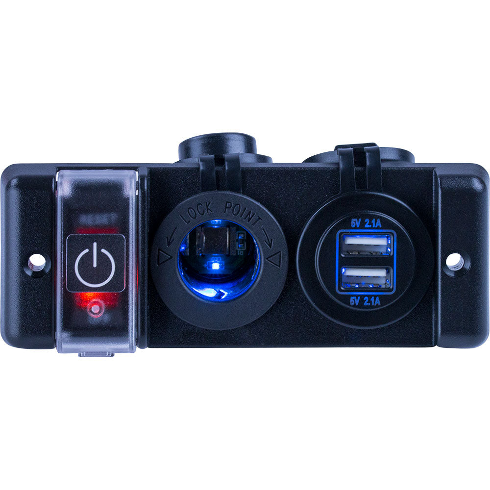 Sea-dog Double USB &amp; Power Socket Panel