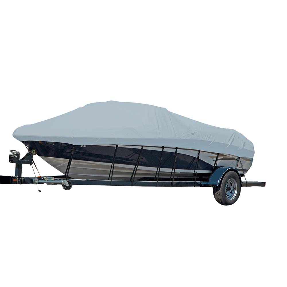 Carver Sun-DURA&reg; Styled-to-Fit Boat Cover f/22.5' Sterndrive V-Hull Runabout Boats (Including Eurostyle) w/Windshield &amp; Hand/Bow Rails - Grey