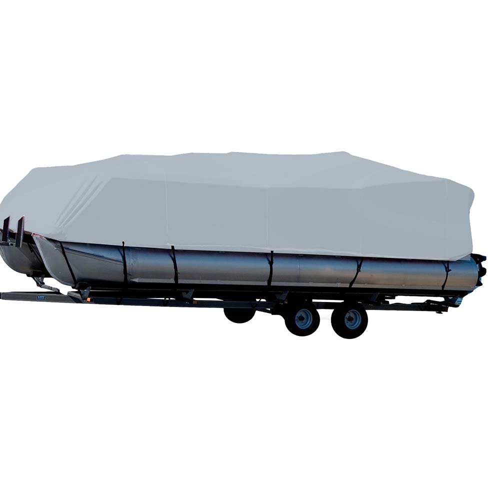 Carver Sun-DURA&reg; Styled-to-Fit Boat Cover f/24.5' Pontoons w/Bimini Top &amp; Rails - Grey
