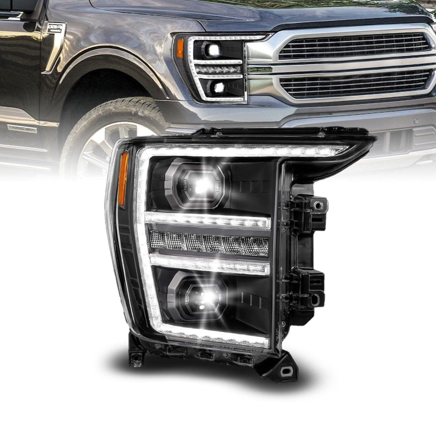 LED Hl F150 Pass Side Blk 21-23