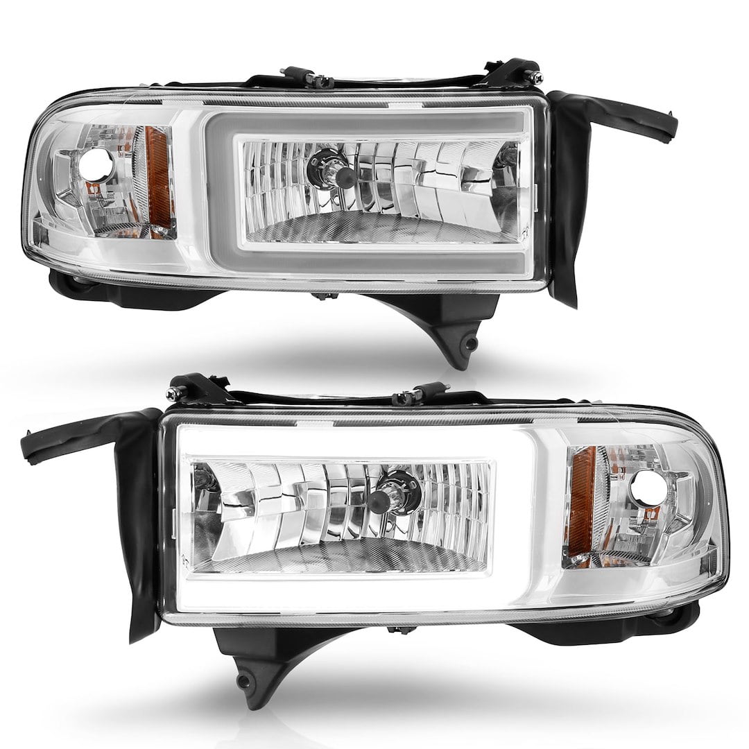 LED Crystal Headlight; W/ Light Bar
