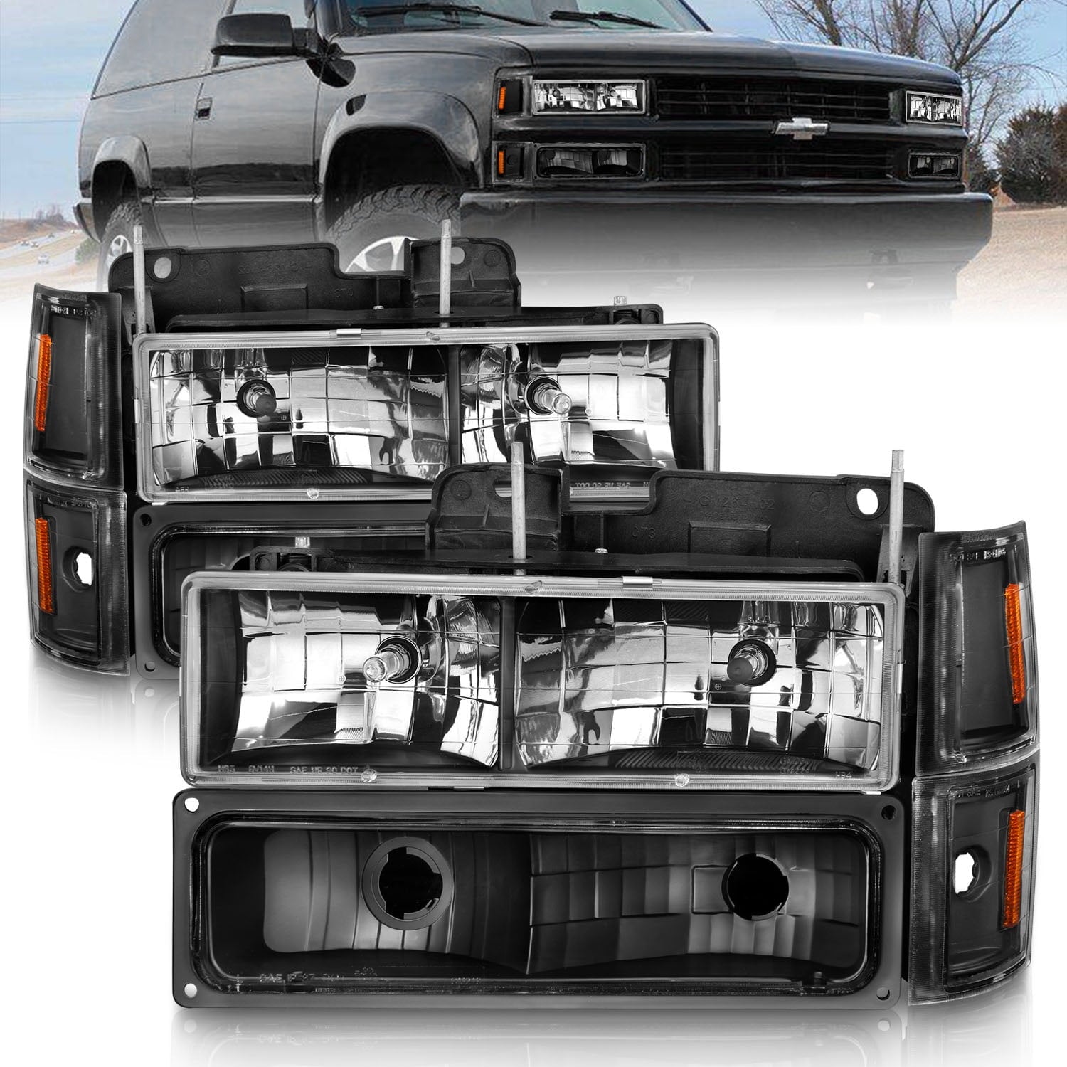 Crystal Headlights Black Housing W/