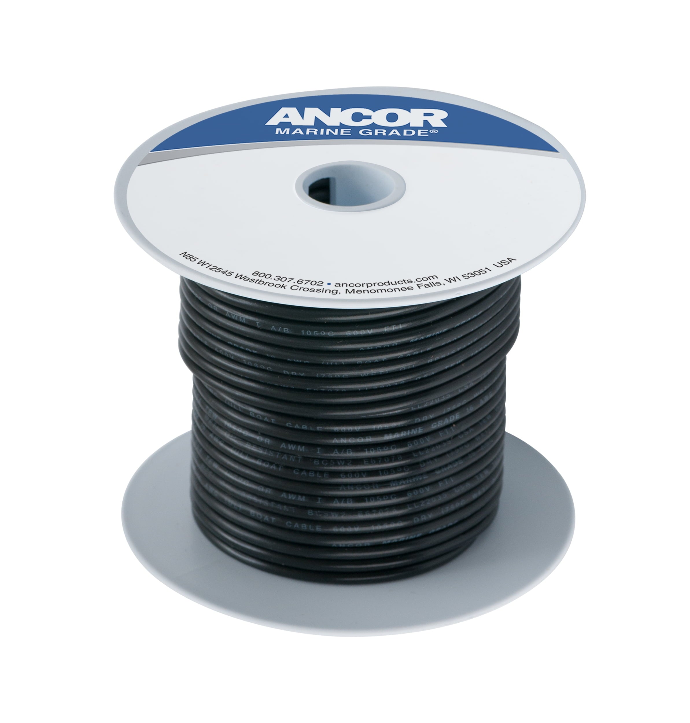Ancor Black 18 AWG Tinned Copper Wire - 100' [100010]