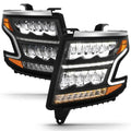 LED Crystal Headlight; W/Plank Styl