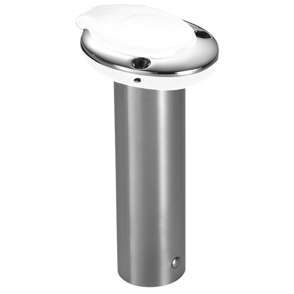 Attwood Stainless Steel Flush Mount 0 Degree Rod Holder, White, Open End