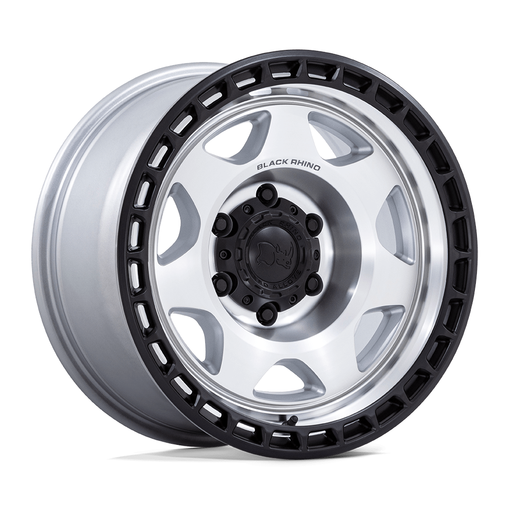 Black Rhino Hard Alloys VOYAGER 17X8.5 5X5 71 -10 SLV-MCH-BLK