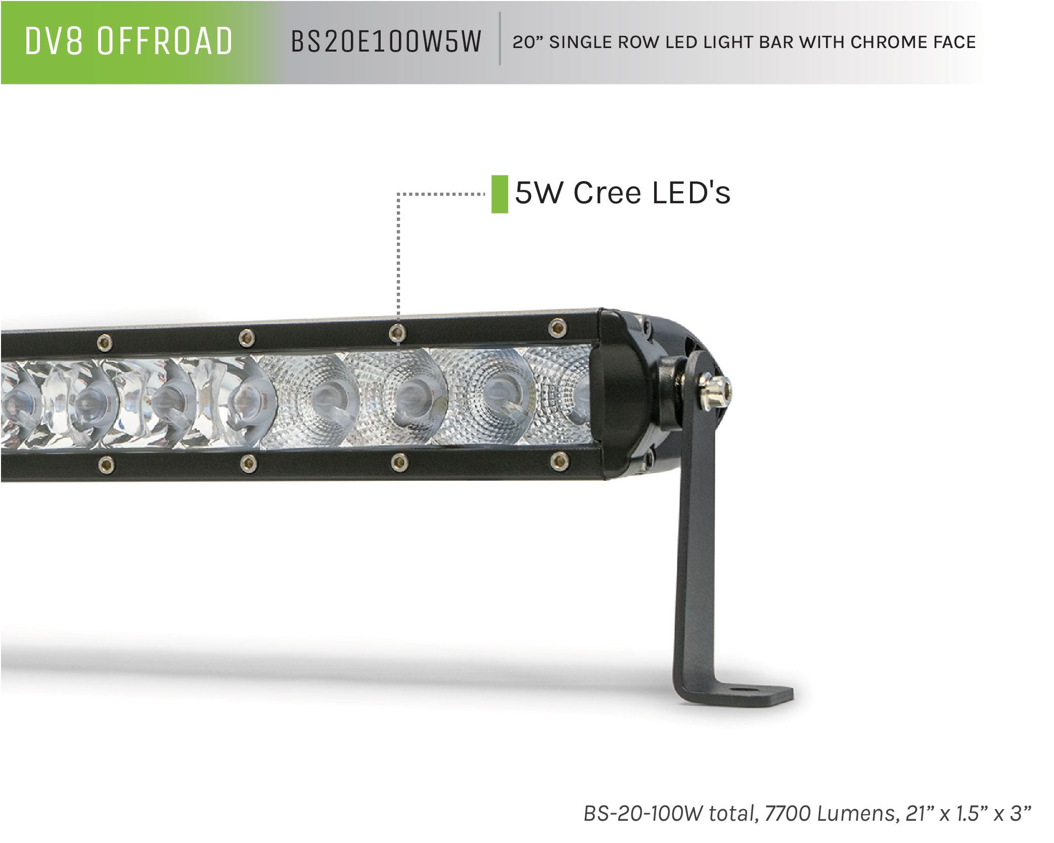 Single Row LED Light Bar With Chrome Face