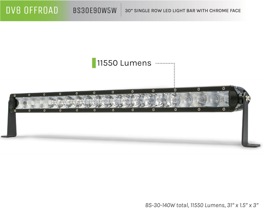 Single Row LED Light Bar With Chrome Face