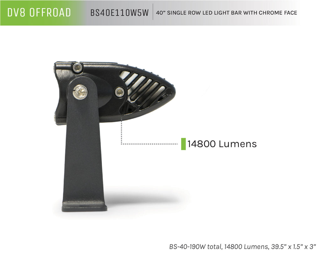 Single Row LED Light Bar With Chrome Face