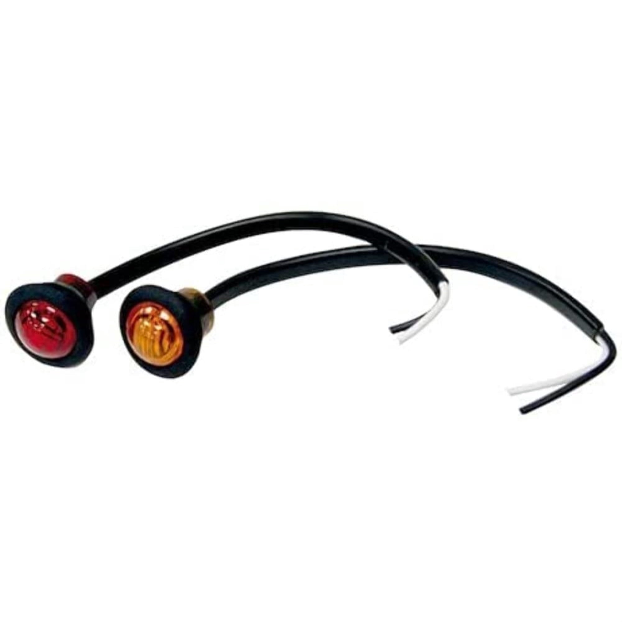 Light .75IN Rd Marker 3LED Amber W/