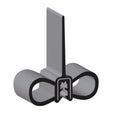 Blk  Double Bulb & Single Wiper Clp