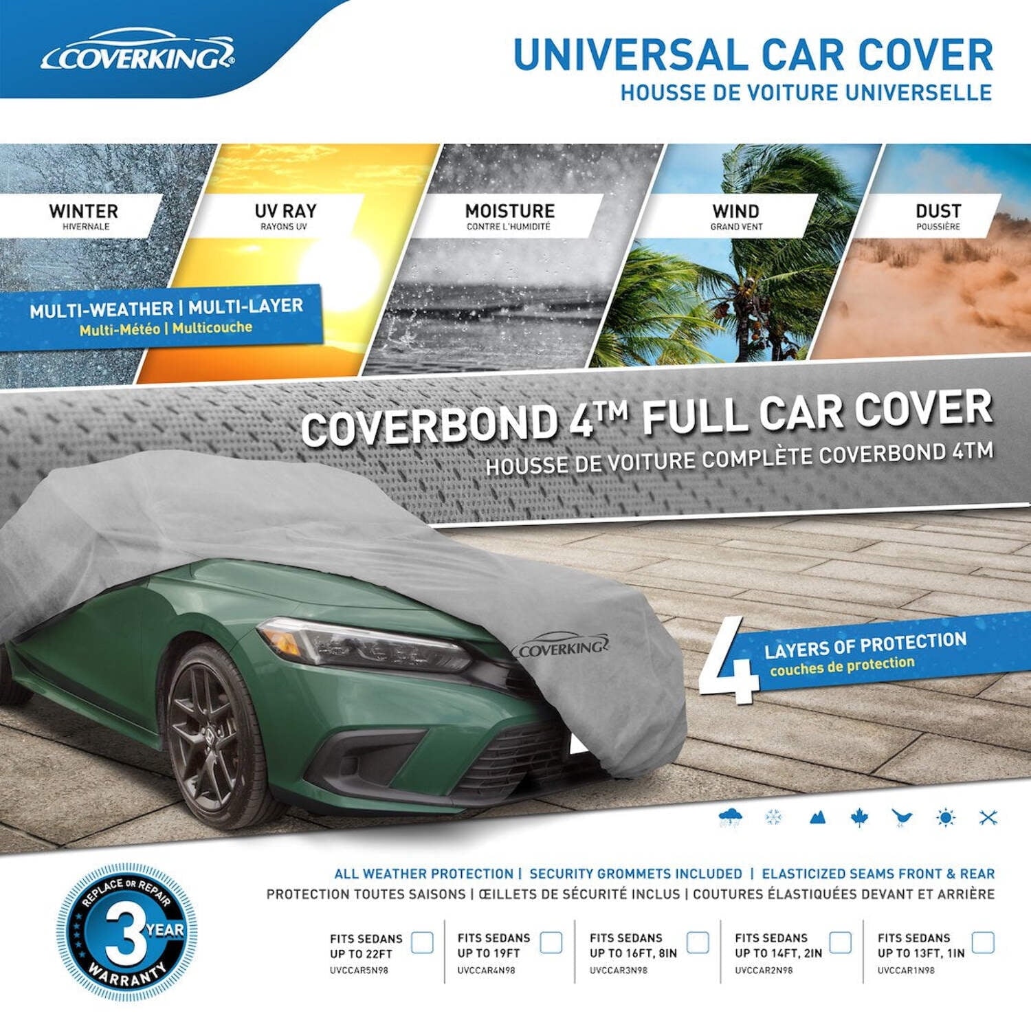 Universal Cover Fits Sedans Up to 2