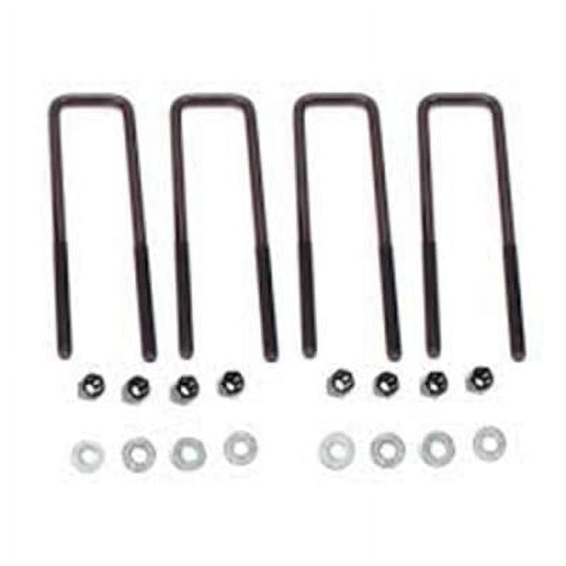 Fabtech Leaf Spring Axle U-Bolt Kit - U-Bolt Kit, Square, Rear, 3.10 in. x 15.38 in. x 3/4 in. -18