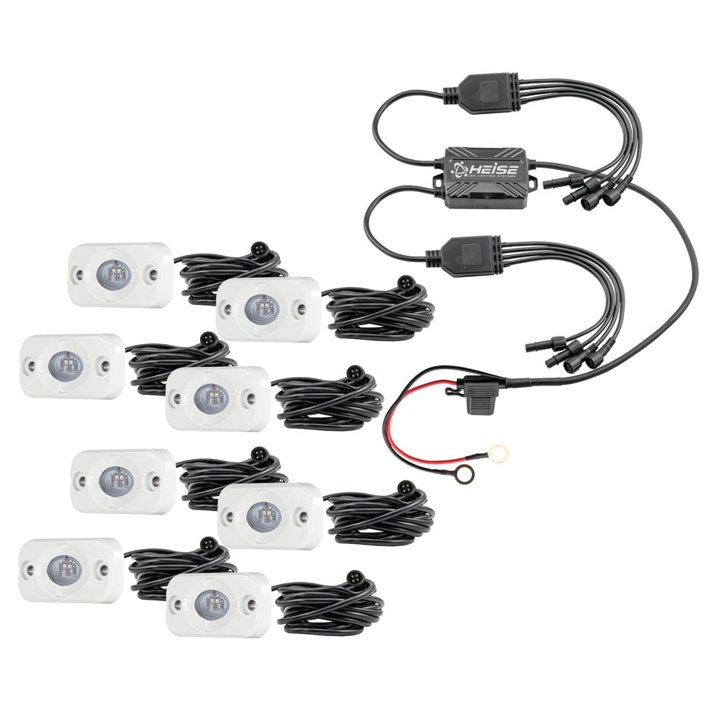 8PC Wht RGB Rock Light Kit