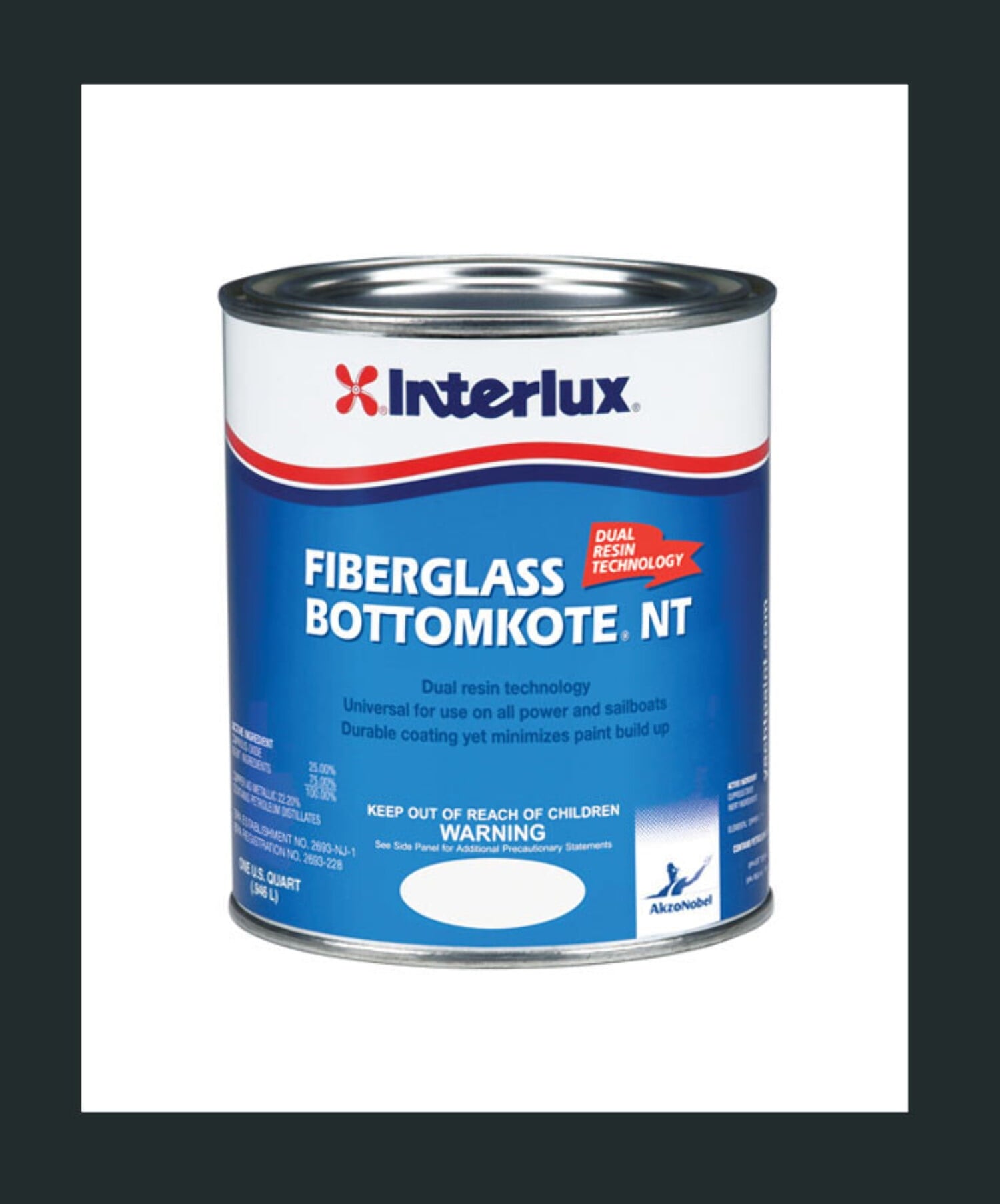 Fiberglass Bottomkote Nt Black Qt