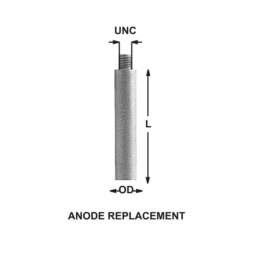 Pencil Anodes Cme 1 Z (3/8 Unc X 1/