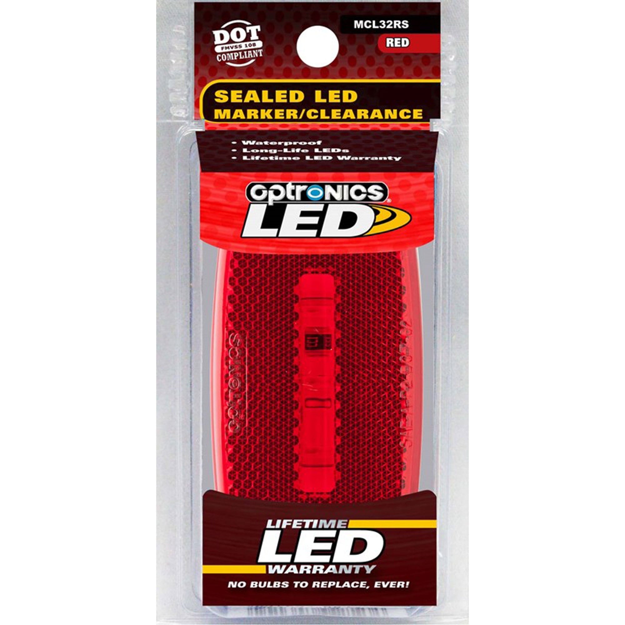 LED M/C;oval;wht; Red