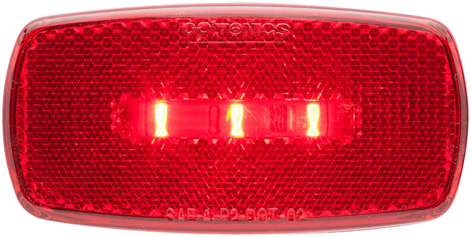 LED Mark Light;oval;blk Bse;red;