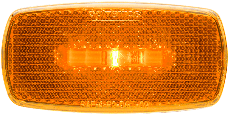 One LED Mrk Lght;oval;blk Bse;ambr;