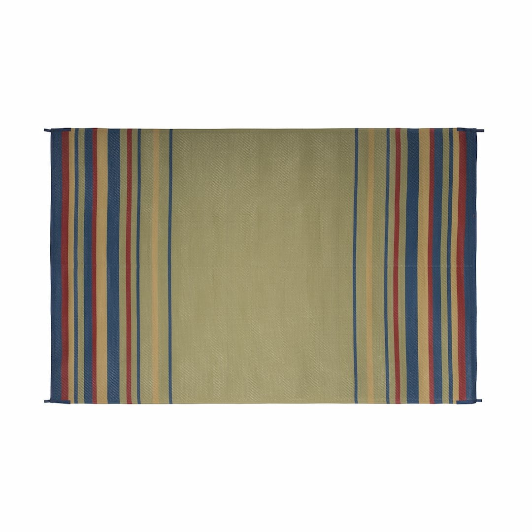 Mat Striped 9X12 Blue/Brick/Bge/Grn