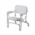 White Vinyl Padded Folding Stainless Deck Chair