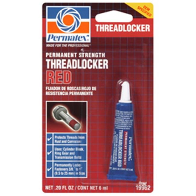 Permatex 19962 Permanent Strength Threadlocker Red, 6 ml Tube