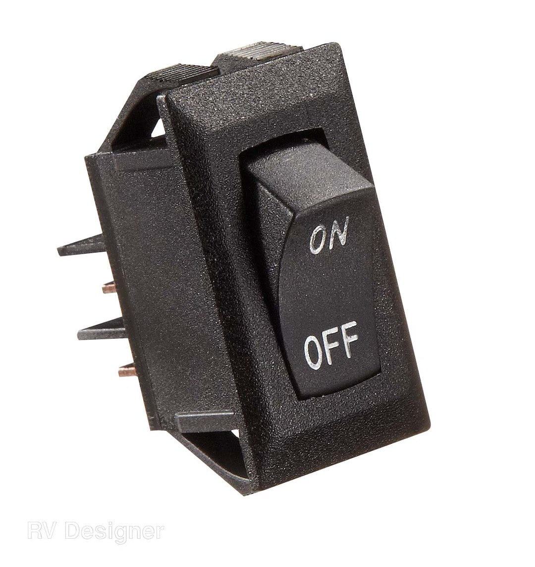 10A Black Rocker Switch W