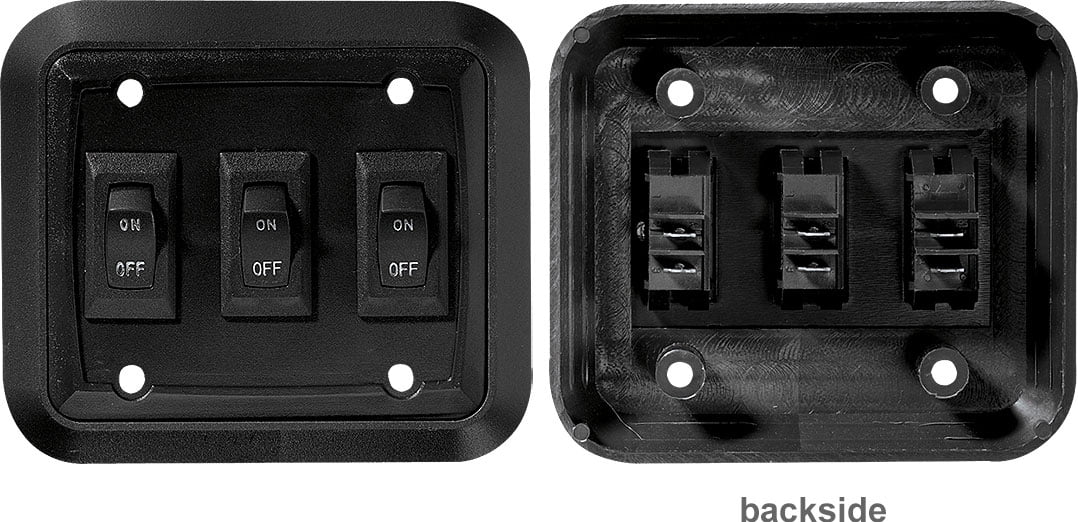 Wallplateswitch Black Triple 3