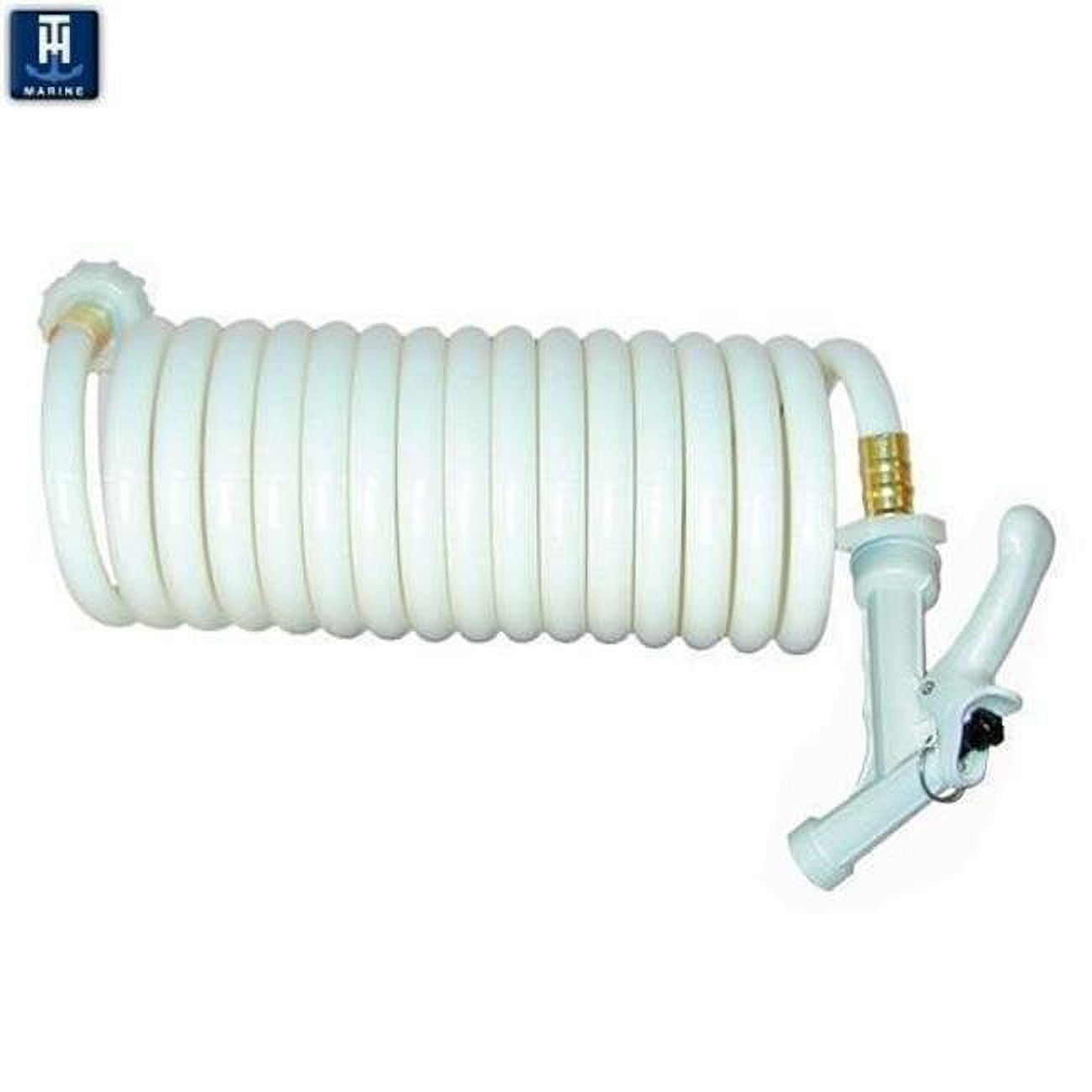 15' Coiled Wash Down Hose-White