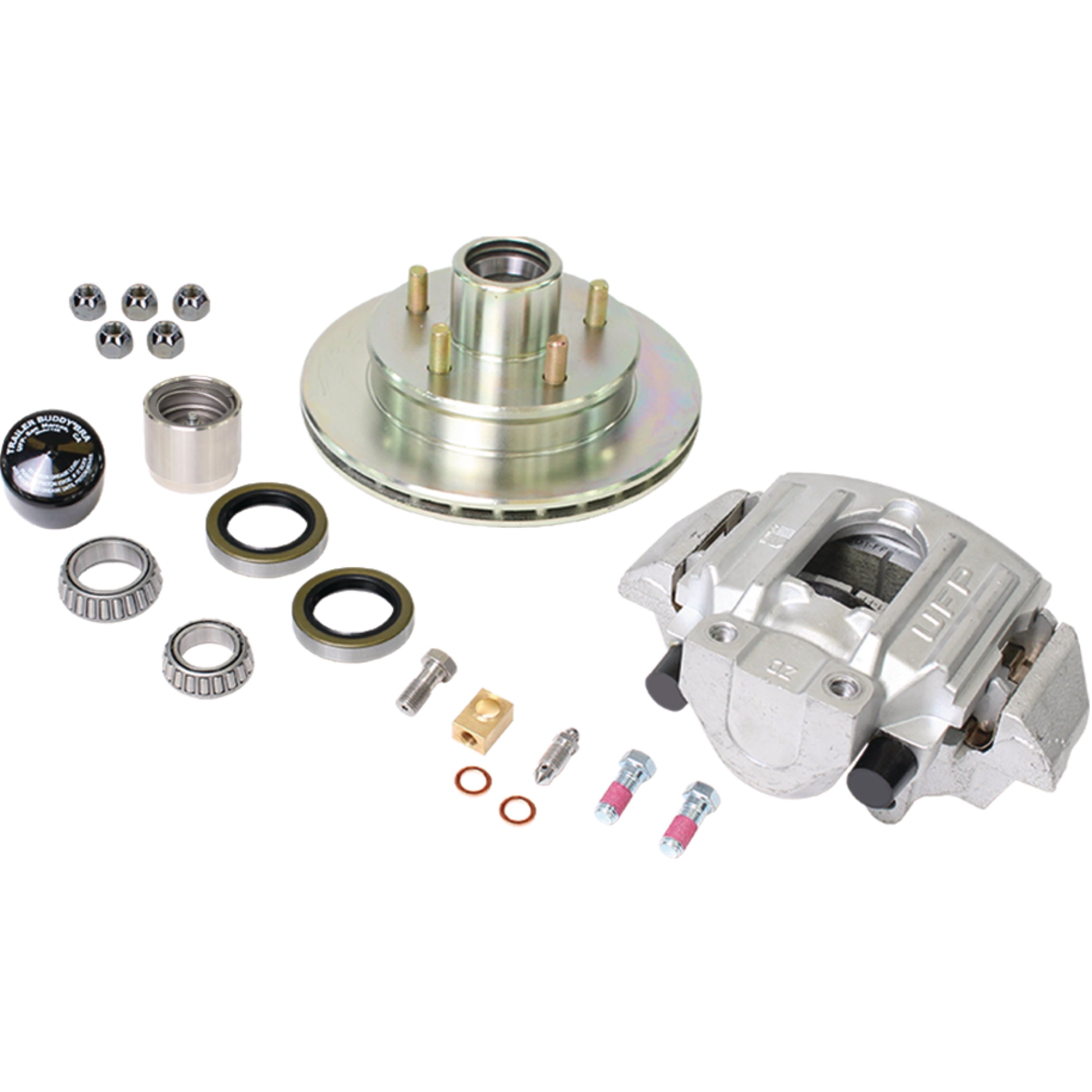 Disc Brake Kit, 3,750 lb Zinc Hub/Rotor W/Alum Caliper, Compl. Whl End Kit