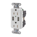 120V USB Chgr Dble Whi